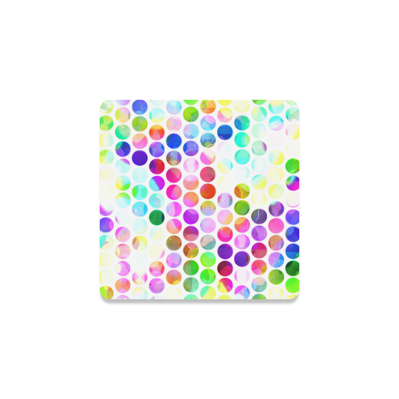 Watercolor Polka Dots Square Coaster