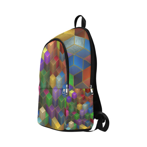 Geometric Rainbow Cubes Texture Fabric Backpack for Adult (Model 1659)