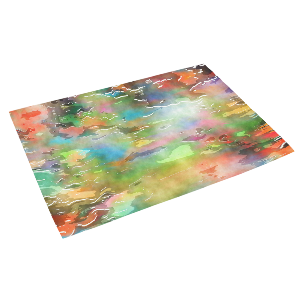 Watercolor Paint Wash Azalea Doormat 30" x 18" (Sponge Material)