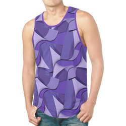 Ultra Violet Abstract Waves New All Over Print Tank Top for Men (Model T46)
