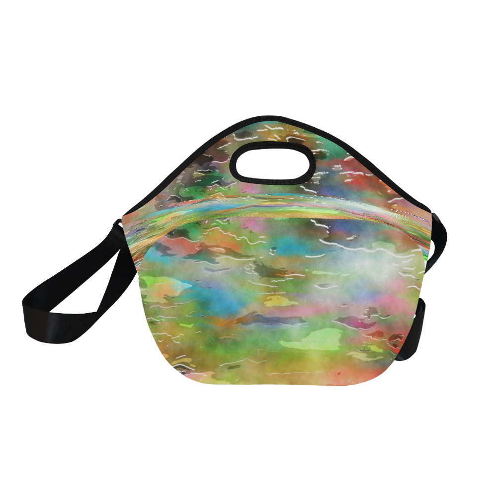 Watercolor Paint Wash Neoprene Lunch Bag/Large (Model 1669)