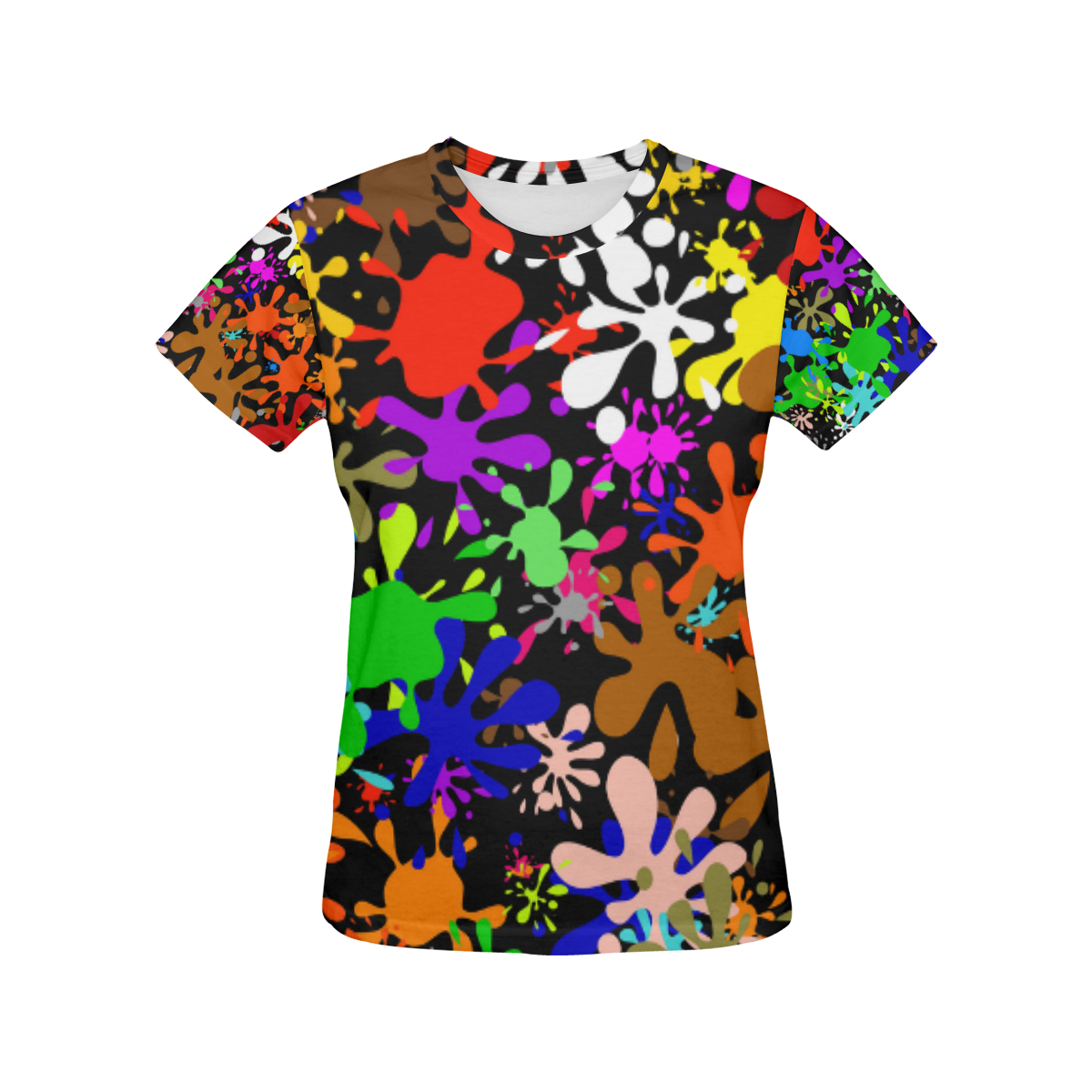 Paint Splats & Ink Blots All Over Print T-Shirt for Women (USA Size) (Model T40)