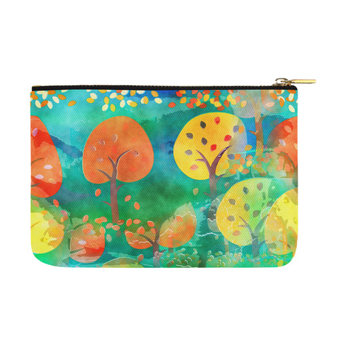Watercolor Fall Forest Carry-All Pouch 12.5''x8.5''