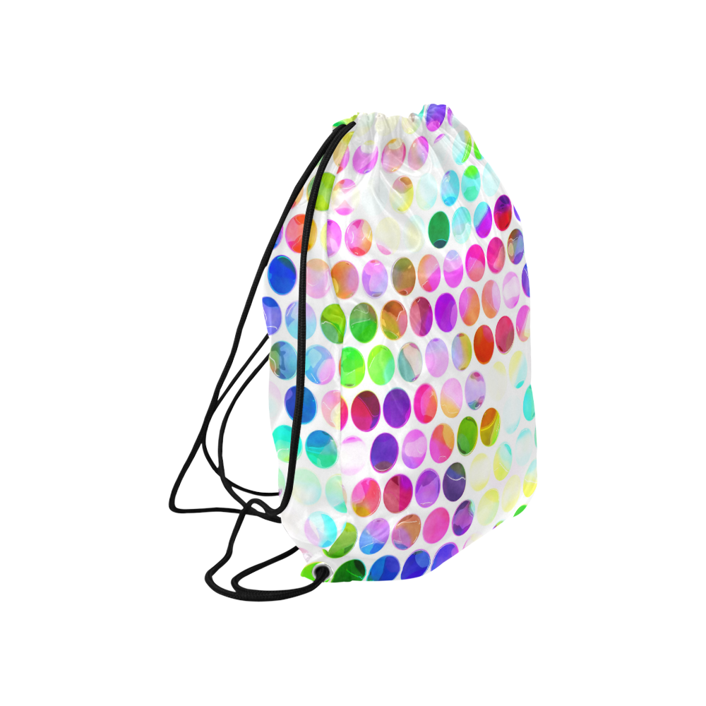 Watercolor Polka Dots Large Drawstring Bag Model 1604 (Twin Sides)  16.5"(W) * 19.3"(H)