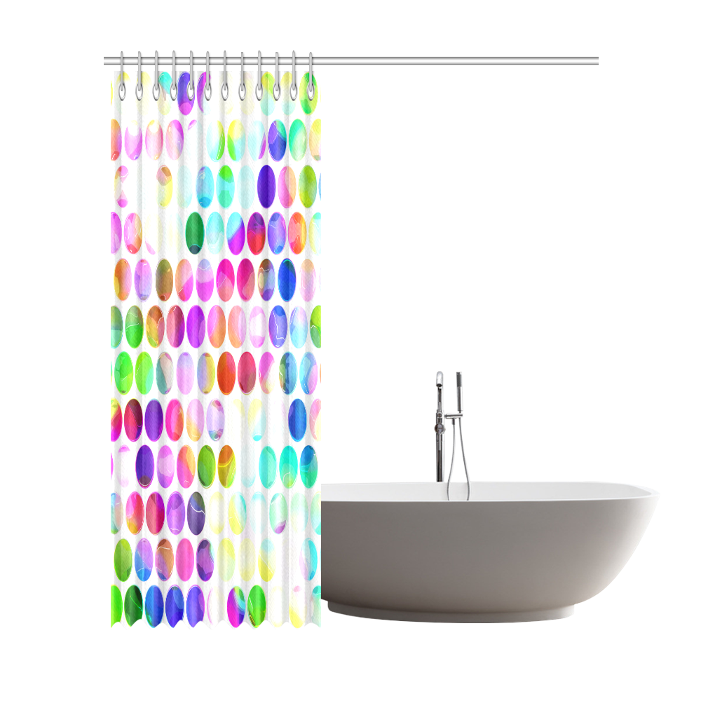 Watercolor Polka Dots Shower Curtain 72"x84"