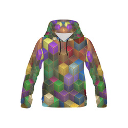 Geometric Rainbow Cubes Texture All Over Print Hoodie for Kid (USA Size) (Model H13)