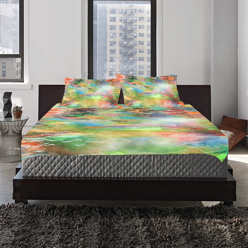 Watercolor Paint Wash 3-Piece Bedding Set