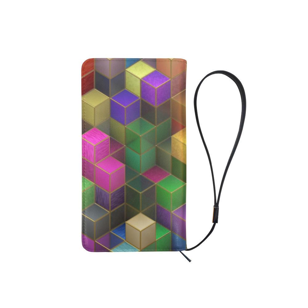 Geometric Rainbow Cubes Texture Men's Clutch Purse （Model 1638）