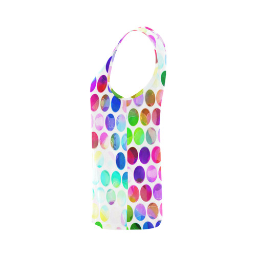 Watercolor Polka Dots All Over Print Tank Top for Women (Model T43)