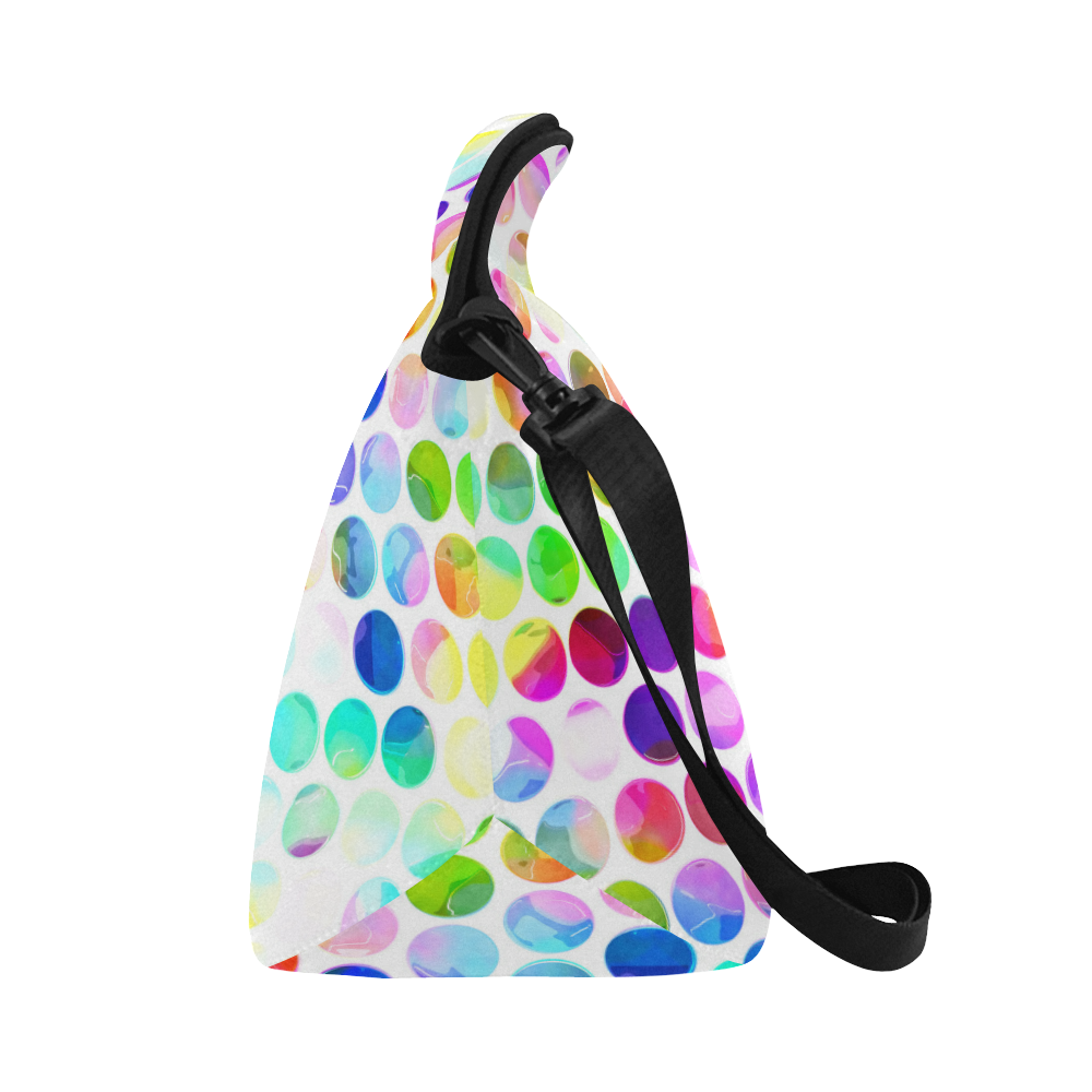 Watercolor Polka Dots Neoprene Lunch Bag/Large (Model 1669)