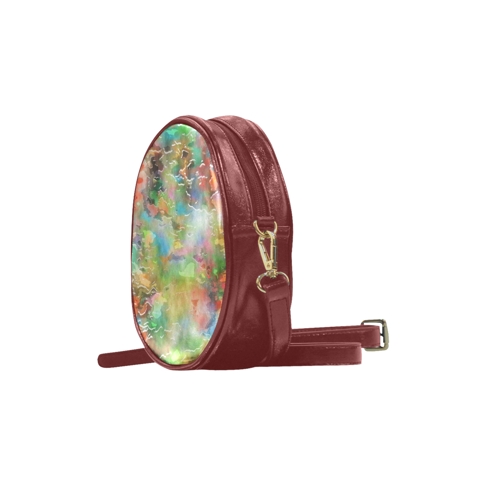 Watercolor Paint Wash Round Sling Bag (Model 1647)
