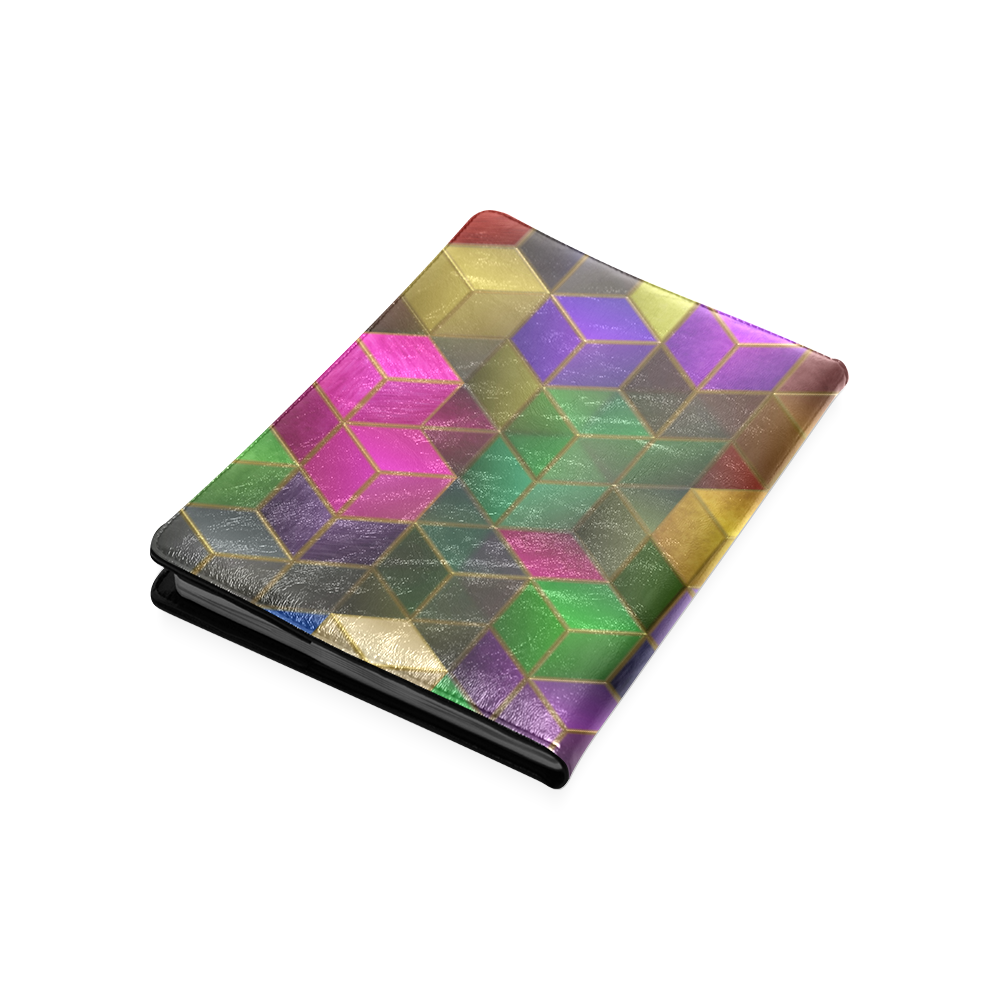 Geometric Rainbow Cubes Texture Custom NoteBook B5