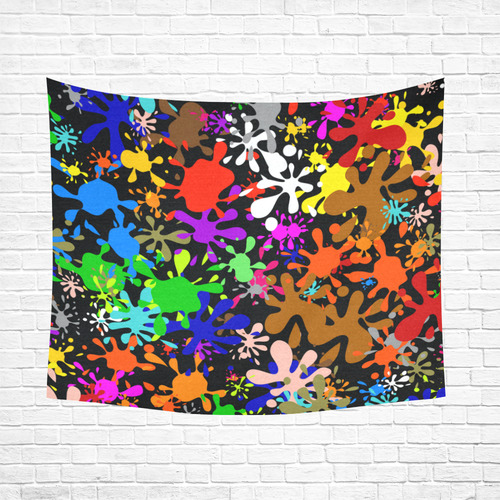 Paint Splats & Ink Blots Cotton Linen Wall Tapestry 60"x 51"