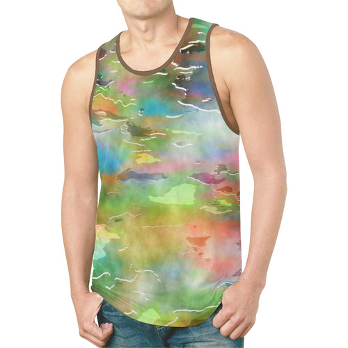 Watercolor Paint Wash New All Over Print Tank Top for Men (Model T46)