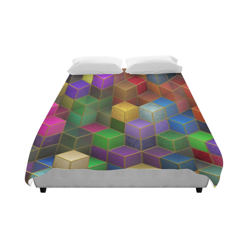 Geometric Rainbow Cubes Texture Duvet Cover 86"x70" ( All-over-print)