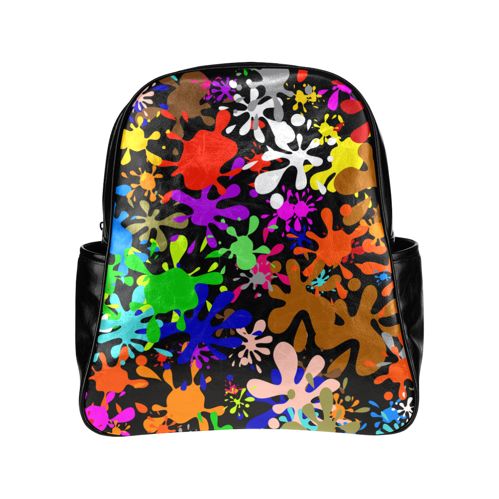 Paint Splats & Ink Blots Multi-Pockets Backpack (Model 1636)