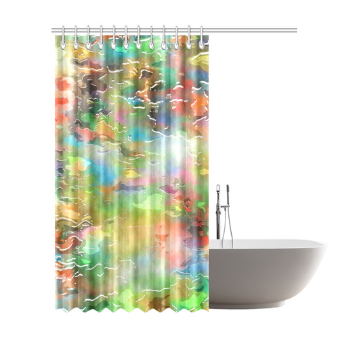 Watercolor Paint Wash Shower Curtain 72"x84"