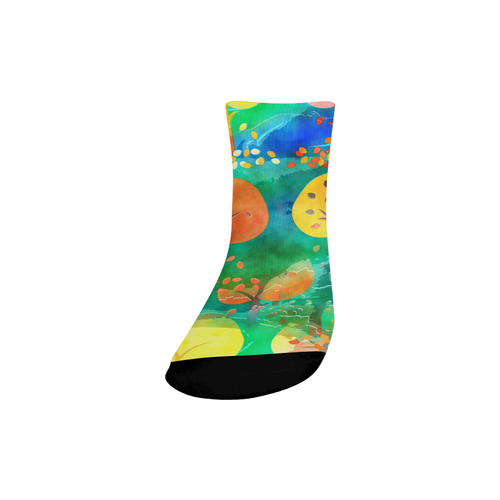 Watercolor Fall Forest Quarter Socks