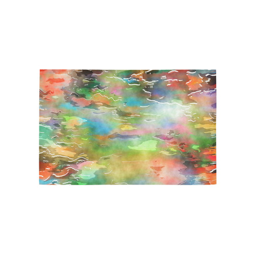 Watercolor Paint Wash Area Rug 5'x3'3''