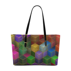 Geometric Rainbow Cubes Texture Euramerican Tote Bag/Large (Model 1656)