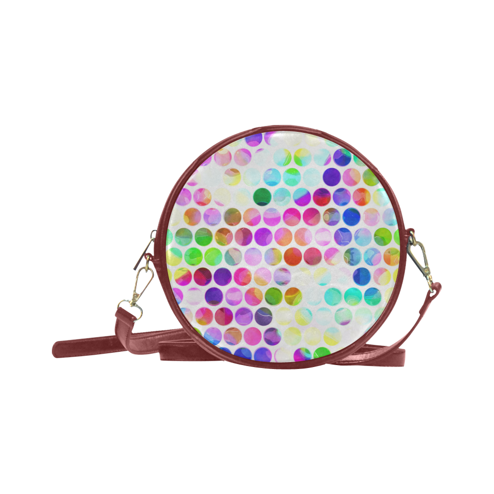 Watercolor Polka Dots Round Sling Bag (Model 1647)