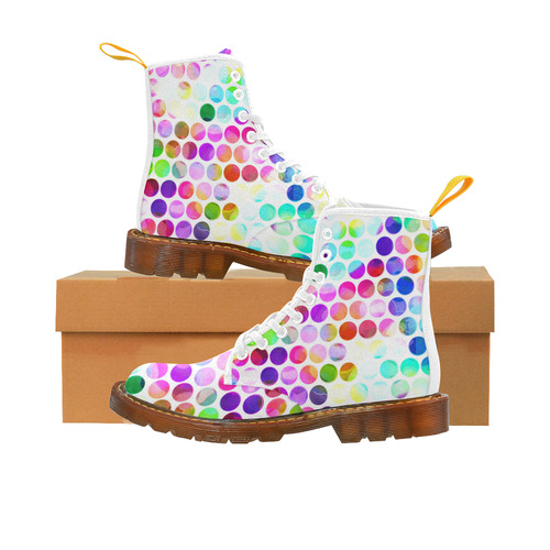 Watercolor Polka Dots Martin Boots For Women Model 1203H