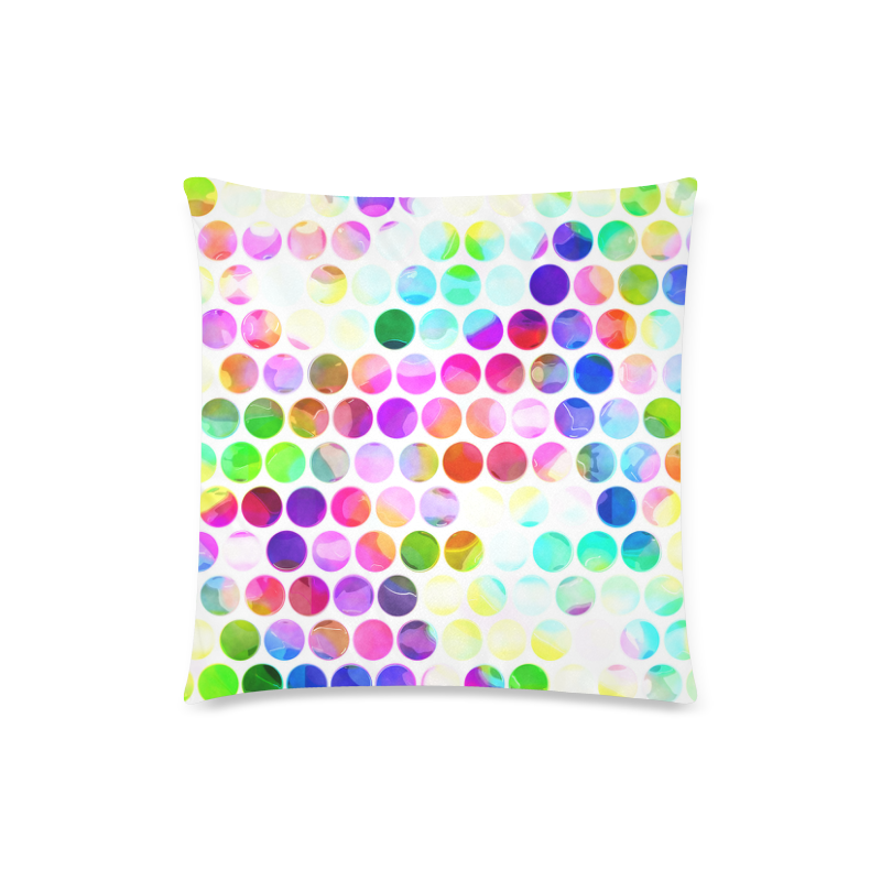 Watercolor Polka Dots Custom Zippered Pillow Case 18"x18" (one side)