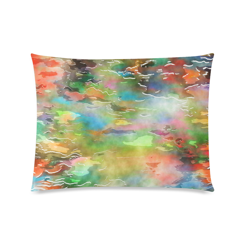Watercolor Paint Wash Custom Zippered Pillow Case 20"x26"(Twin Sides)