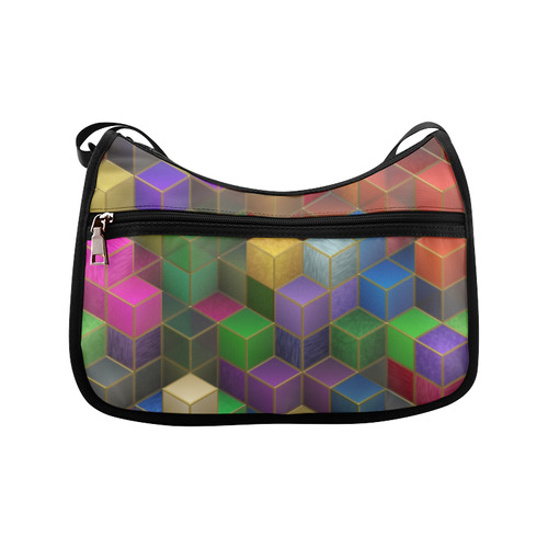 Geometric Rainbow Cubes Texture Crossbody Bags (Model 1616)