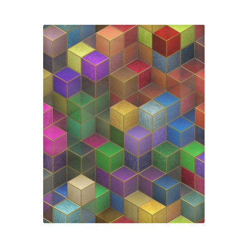 Geometric Rainbow Cubes Texture Duvet Cover 86"x70" ( All-over-print)