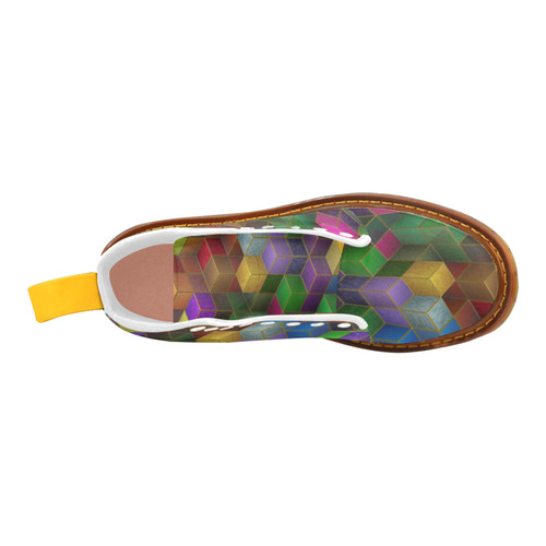 Geometric Rainbow Cubes Texture Martin Boots For Women Model 1203H