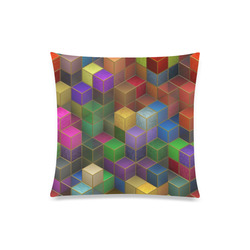 Geometric Rainbow Cubes Texture Custom Zippered Pillow Case 20"x20"(One Side)