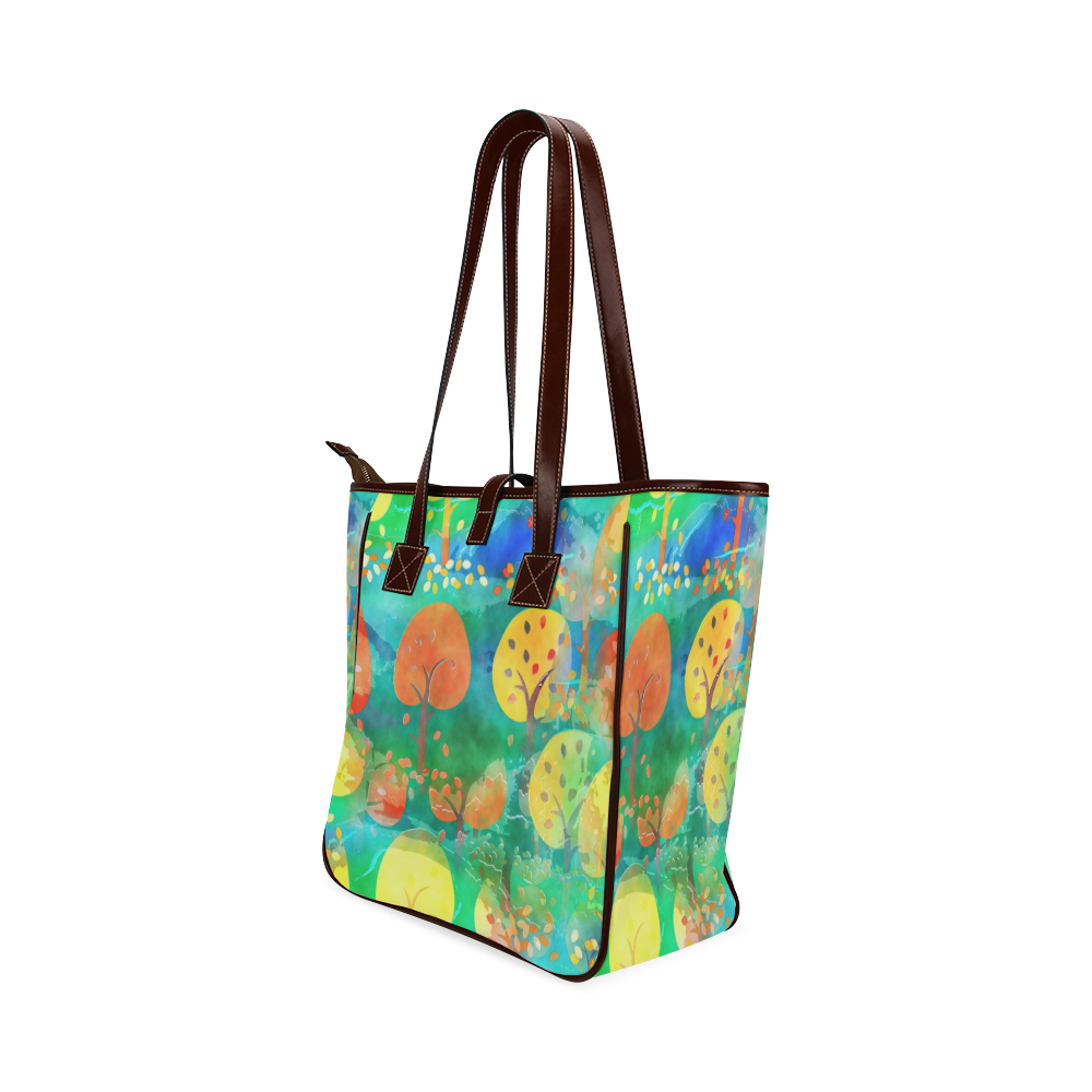 Watercolor Fall Forest Classic Tote Bag (Model 1644)