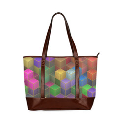 Geometric Rainbow Cubes Texture Tote Handbag (Model 1642)