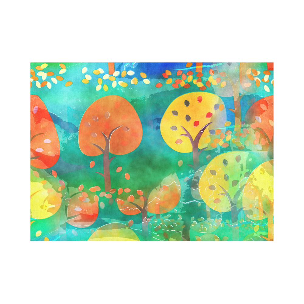 Watercolor Fall Forest Placemat 14’’ x 19’’ (Set of 6)