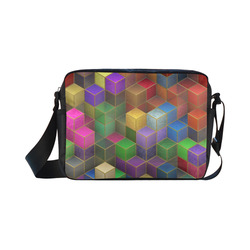 Geometric Rainbow Cubes Texture Classic Cross-body Nylon Bags (Model 1632)