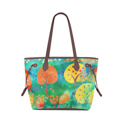 Watercolor Fall Forest Clover Canvas Tote Bag (Model 1661)