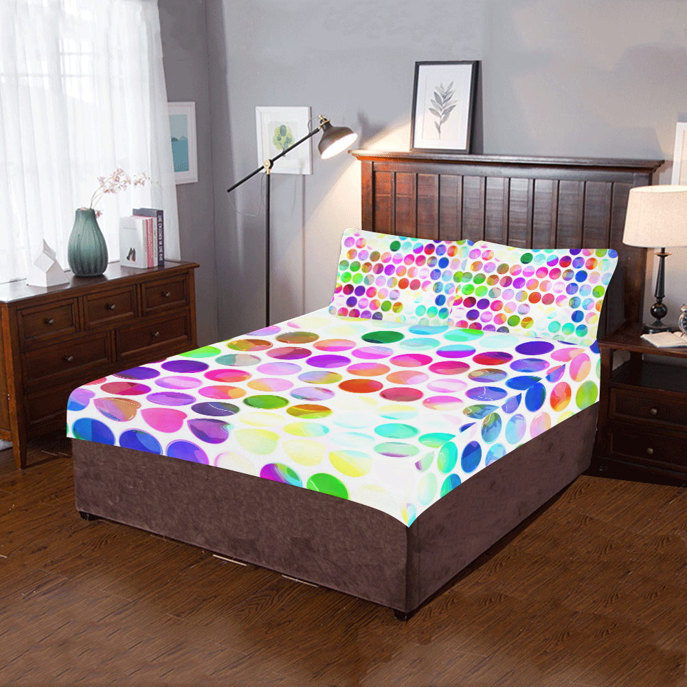 Watercolor Polka Dots 3-Piece Bedding Set