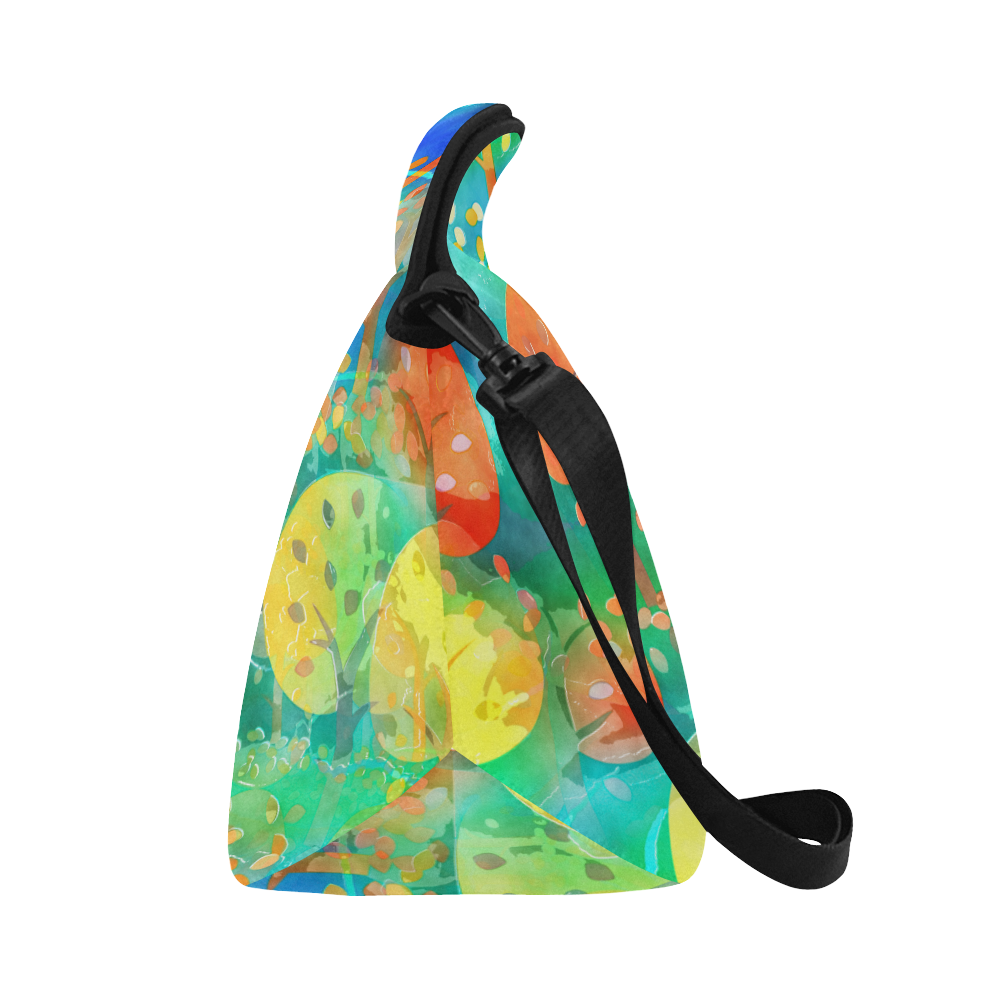Watercolor Fall Forest Neoprene Lunch Bag/Large (Model 1669)