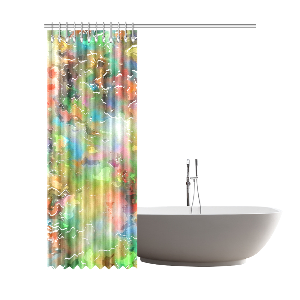 Watercolor Paint Wash Shower Curtain 72"x84"