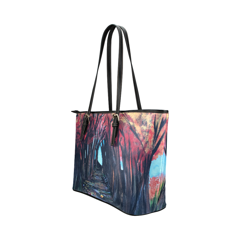 Autumn Day Leather Tote Bag/Large (Model 1651)