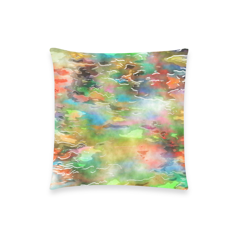 Watercolor Paint Wash Custom  Pillow Case 18"x18" (one side) No Zipper