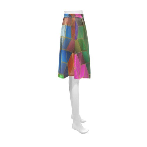 Geometric Rainbow Cubes Texture Athena Women's Short Skirt (Model D15)