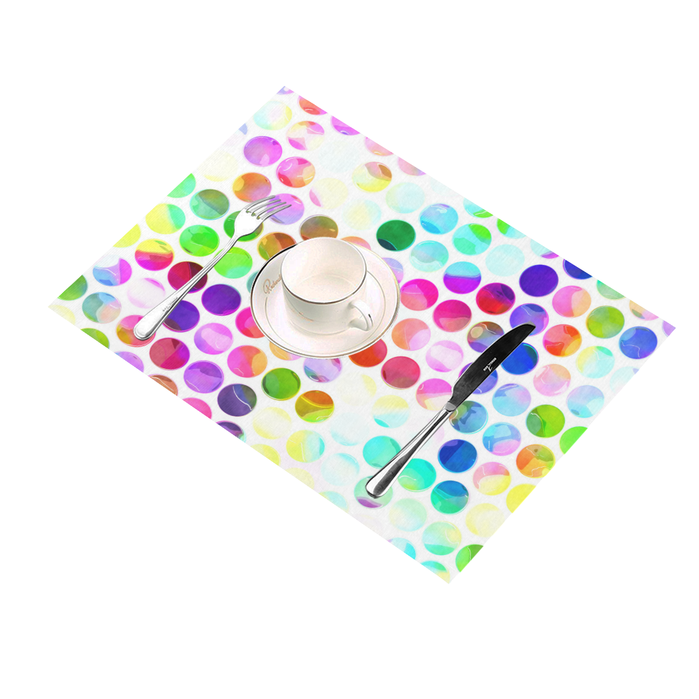 Watercolor Polka Dots Placemat 14’’ x 19’’ (Set of 6)