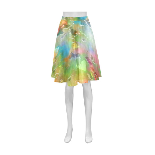 Watercolor Paint Wash Athena Women's Short Skirt (Model D15)