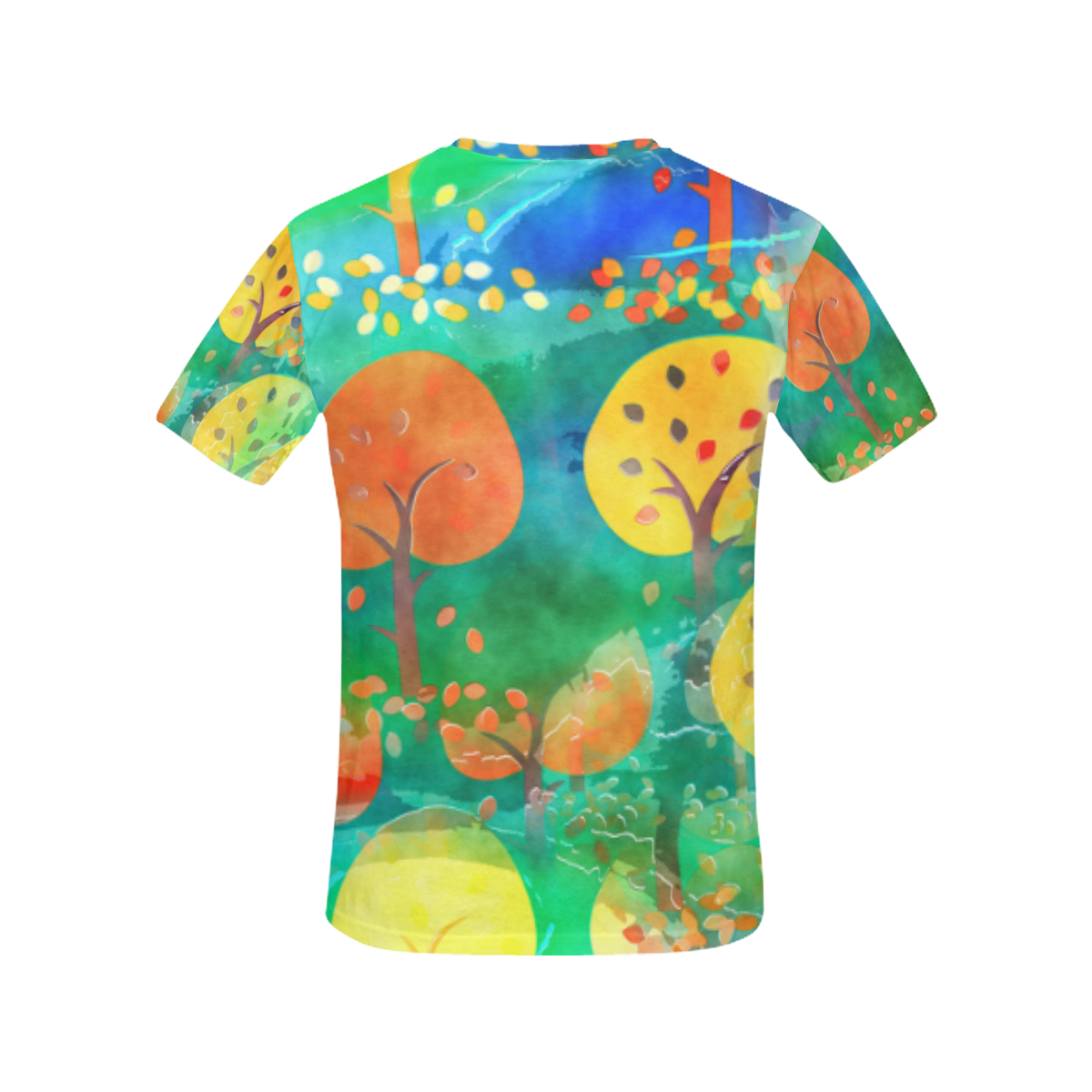 Watercolor Fall Forest All Over Print T-Shirt for Women (USA Size) (Model T40)