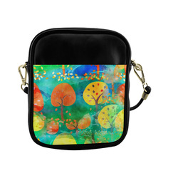 Watercolor Fall Forest Sling Bag (Model 1627)