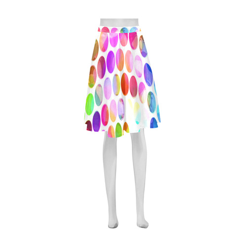 Watercolor Polka Dots Athena Women's Short Skirt (Model D15)