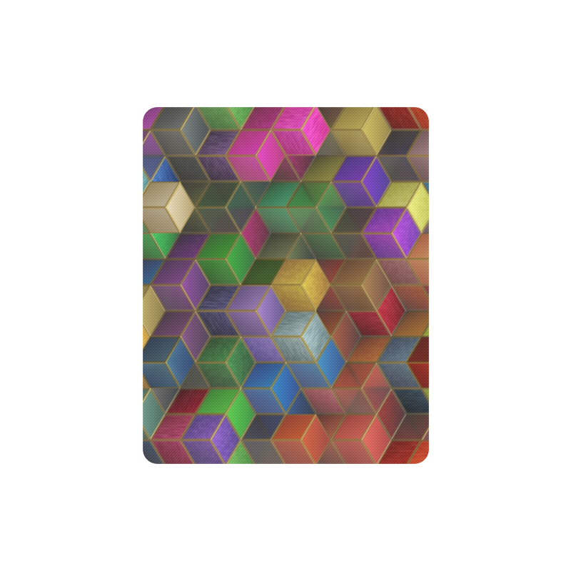 Geometric Rainbow Cubes Texture Rectangle Mousepad