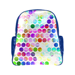 Watercolor Polka Dots Multi-Pockets Backpack (Model 1636)